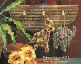 Noah's Ark shaker peg plastic canvas pattern PDF