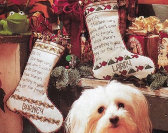 Dog or Cat personalized Christmas Stocking Cross Stitch PDF