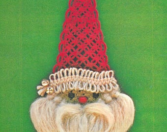 Patrón de macramé vintage de Papá Noel en PDF