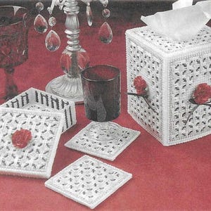 Tissue cover and coaster plastic canvas PDF