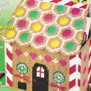 Gingerbread House box plastic canvas pattern PDF