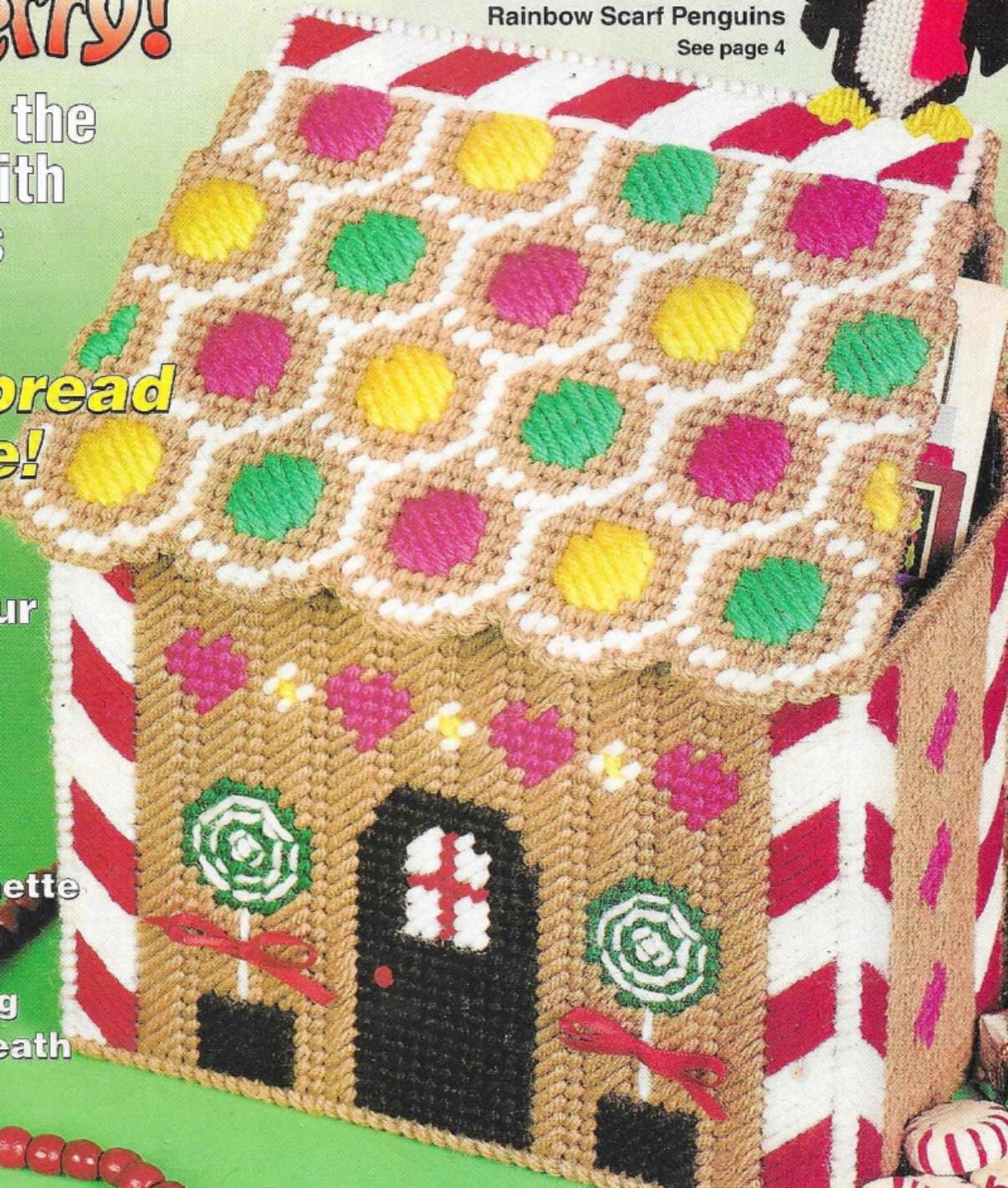 House Box Pattern Gingerbread House Box Plastic Canvas Pattern PDF - Etsy