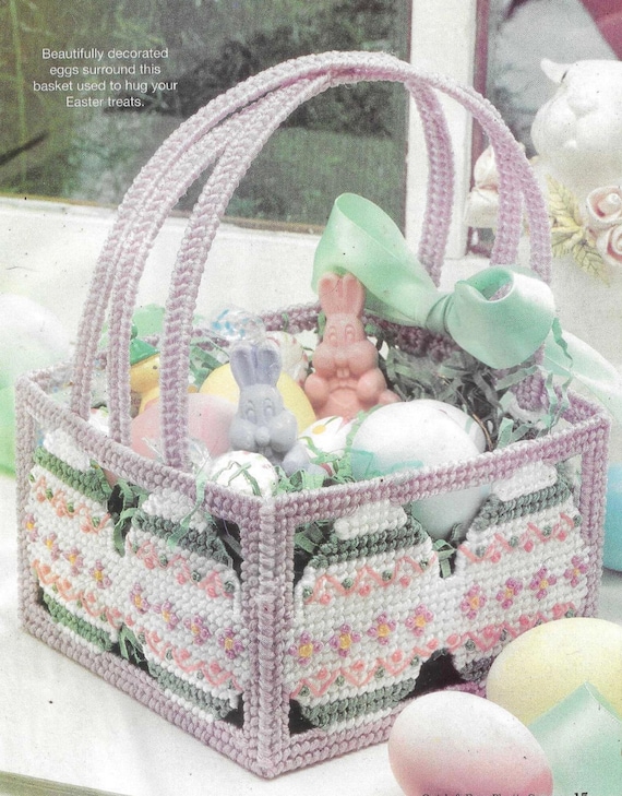 Easter Egg Basket plastic canvas pattern PDF