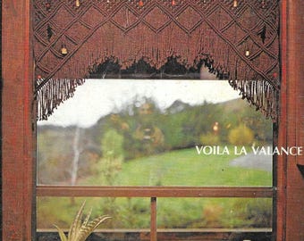 Macrame window treatment valance pattern PDF, adjustable size