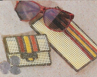 Coin purse, Sunglasses case plastic canvas