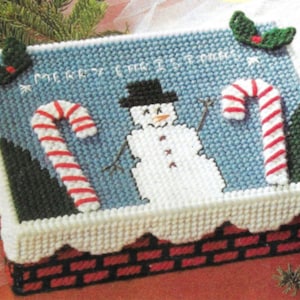 Boîte de rangement pour cartes de Noël, modèle de toile en plastique PDF