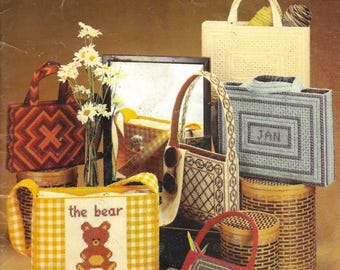 11 plastic canvas totes patterns PDF