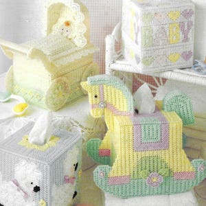 5 baby boutique tissue box covers plastic canvas patterns PDF