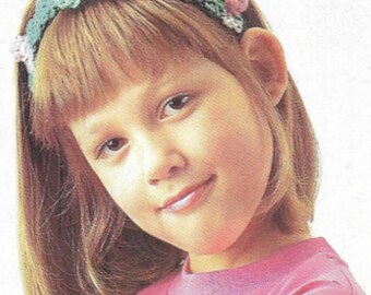 Crochet flowered headband pattern PDF