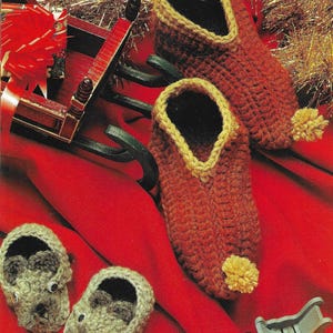 Toddler Mouse house shoes and adult slippers Crochet patterns PDF