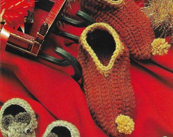 Toddler Mouse house shoes and adult slippers Crochet patterns PDF