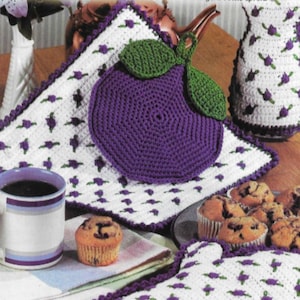 Blueberry kitchen set crochet PDF