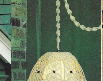 Pretty petals hanging lamp Vintage Macrame pattern PDF