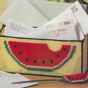 Watermelon mail holder plastic canvas pattern PDF