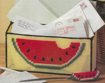 Watermelon mail holder plastic canvas pattern PDF