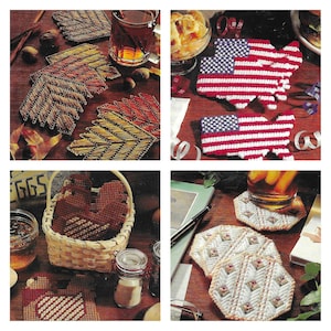Four sets of coasters plastic canvas PDF