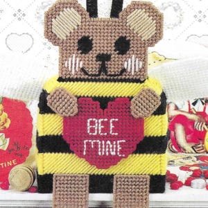 Bee mine shelf sitter plastic canvas pattern PDF