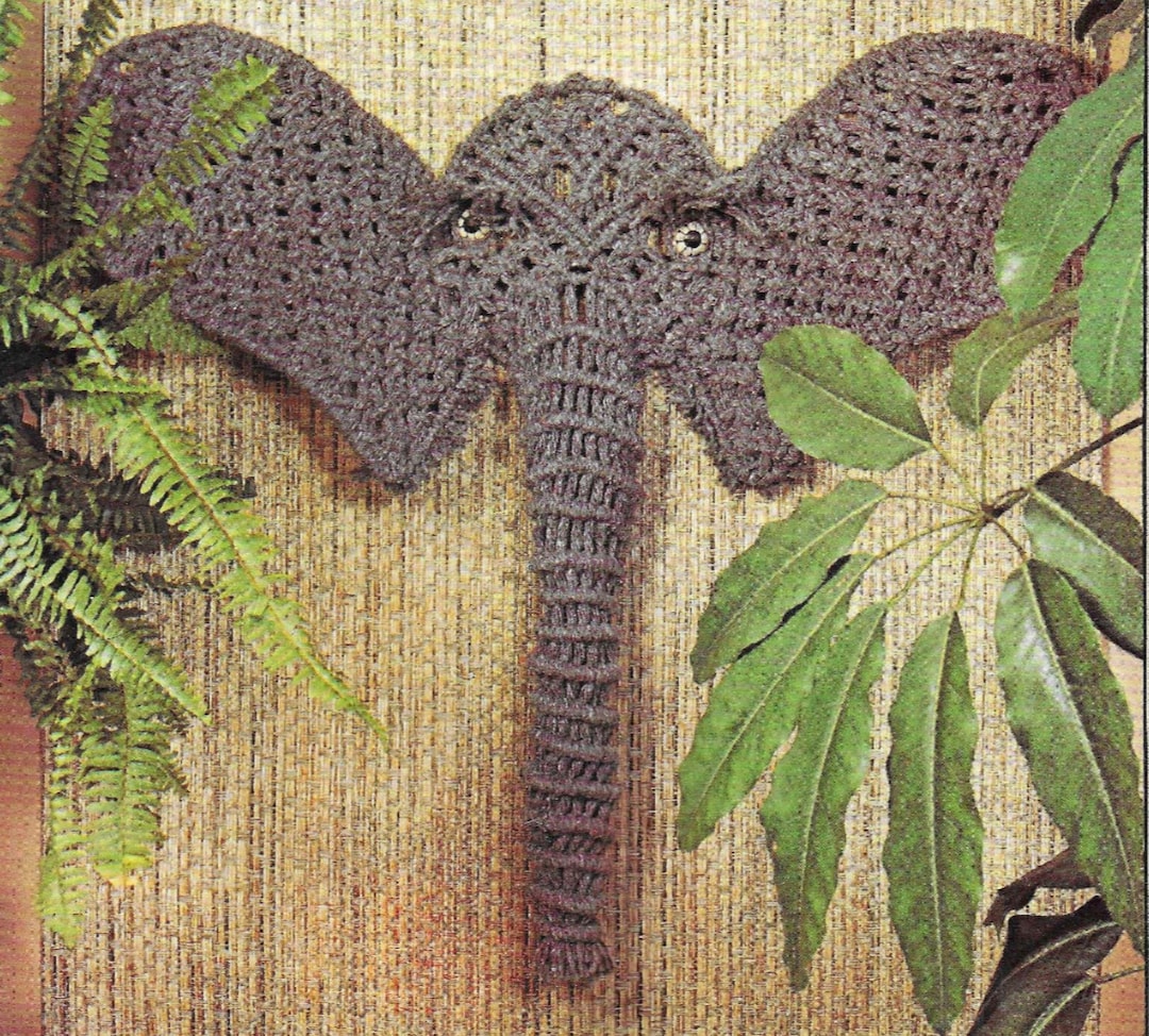 Macrame Elephant Pattern Elephant Vintage Macrame Pattern PDF - Etsy