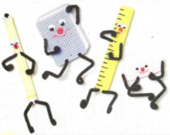 Back to school magnets plastic canvas pattern PDF