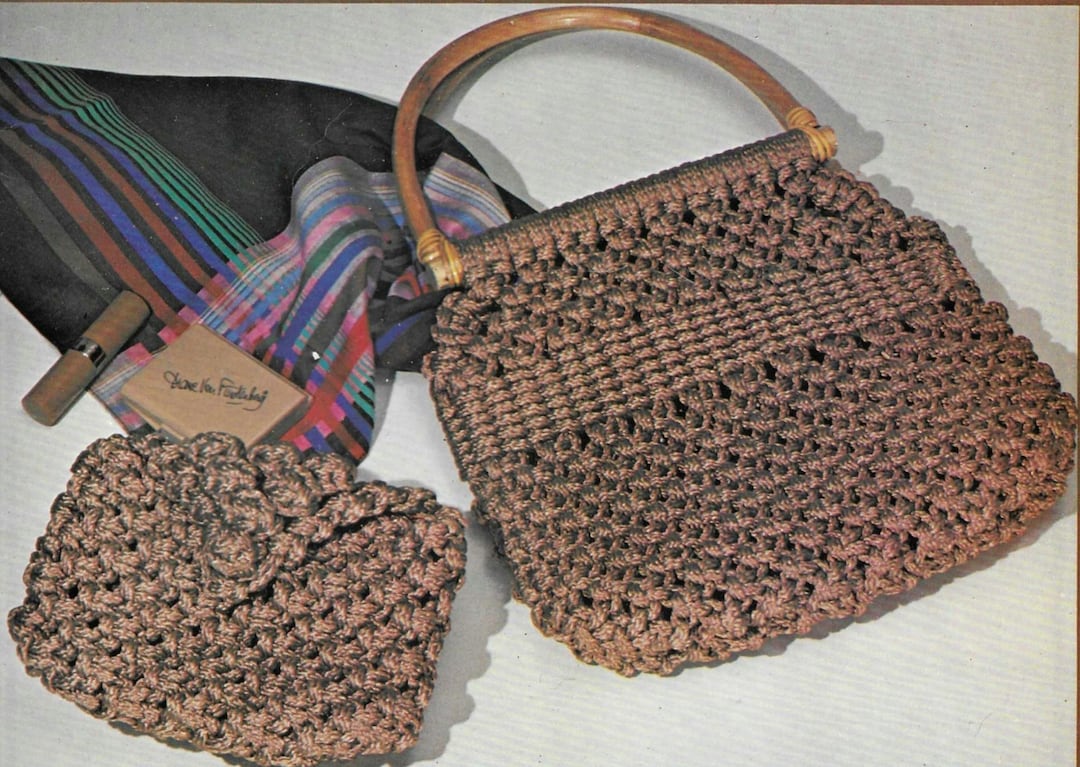 Two Vintage Macrame Purse Patterns PDF - Etsy