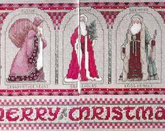 Santa around the World Cross Stitch pattern PDF