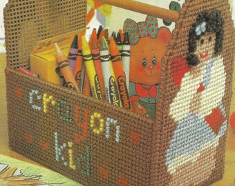 Kids Crayon Caddy Plastic canvas pattern PDF