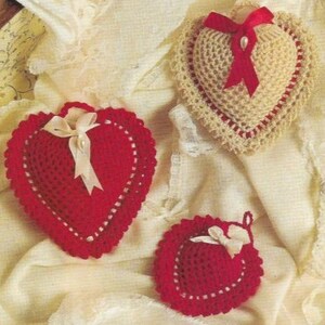 Motif coeur au crochet vintage PDF