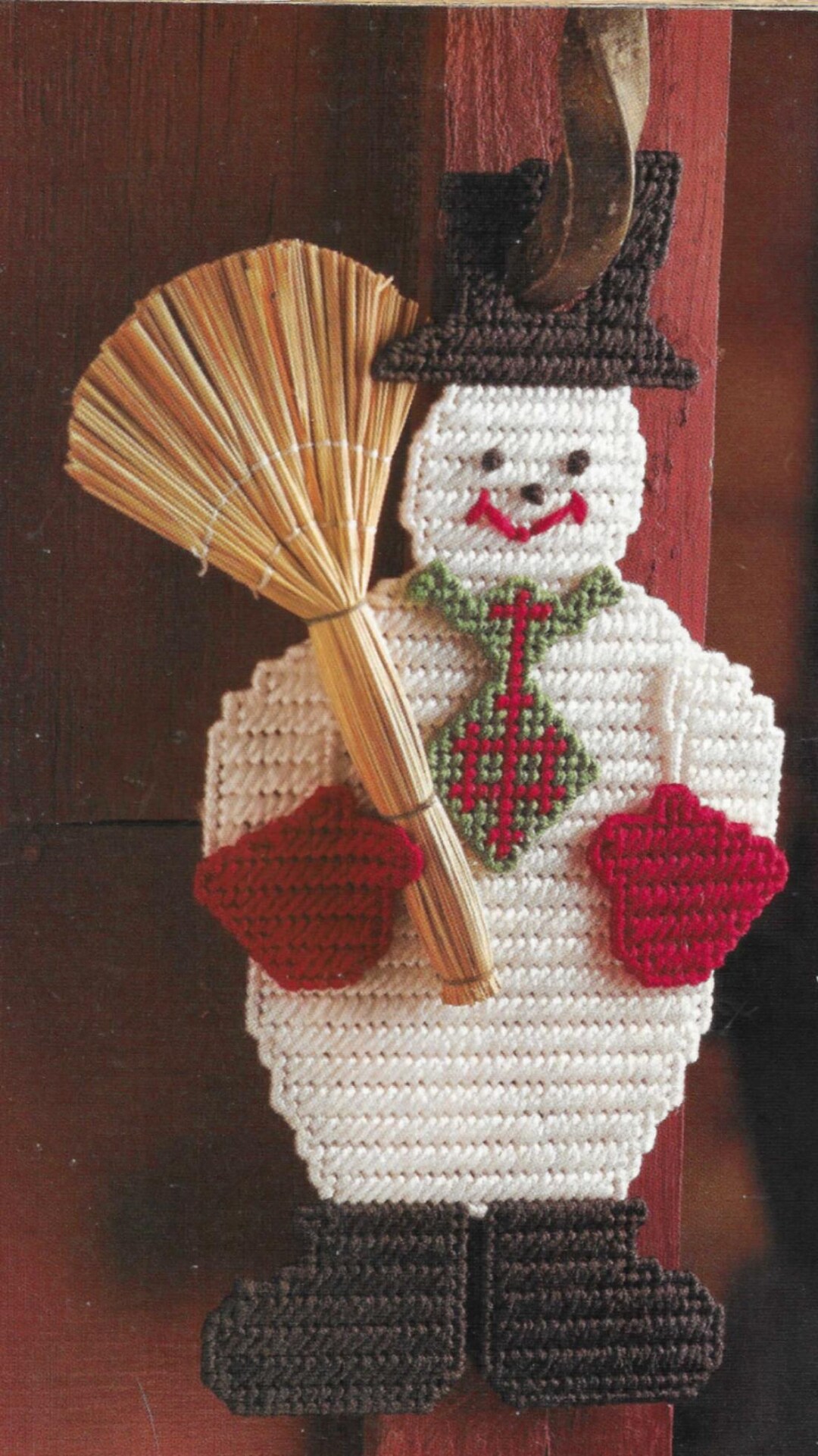 Snowman Door Hanger Plastic Canvas Pattern PDF - Etsy