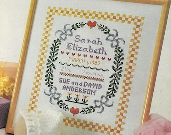 Birth Sampler cross stitch pattern PDF