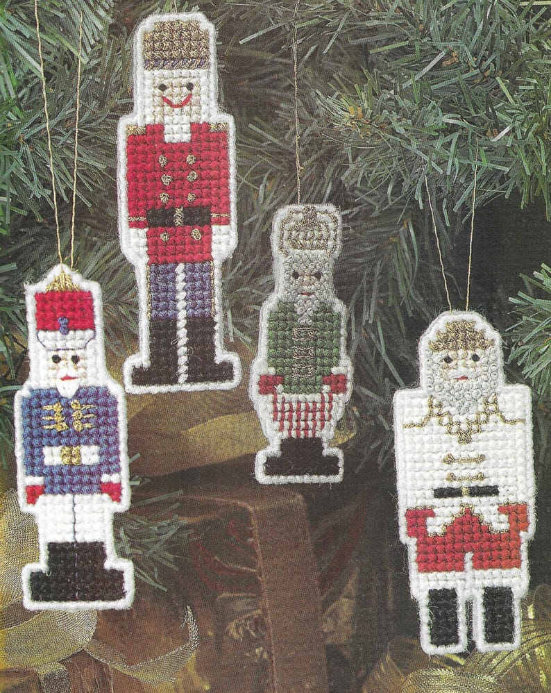 Four Nutcracker Ornaments Plastic Canvas Pattern PDF - Etsy