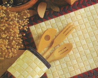 Mantel individual Flying Geese, recipiente para utensilios, posavasos de lona de plástico PDF, diseño acolchado