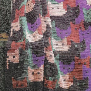 Crochet Cat afghan pattern PDF