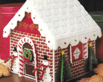 Gingerbread treat house plastic canvas pattern PDF