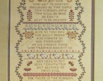 Lord&#39;s Prayer Sampler Cross Stitch pattern PDF