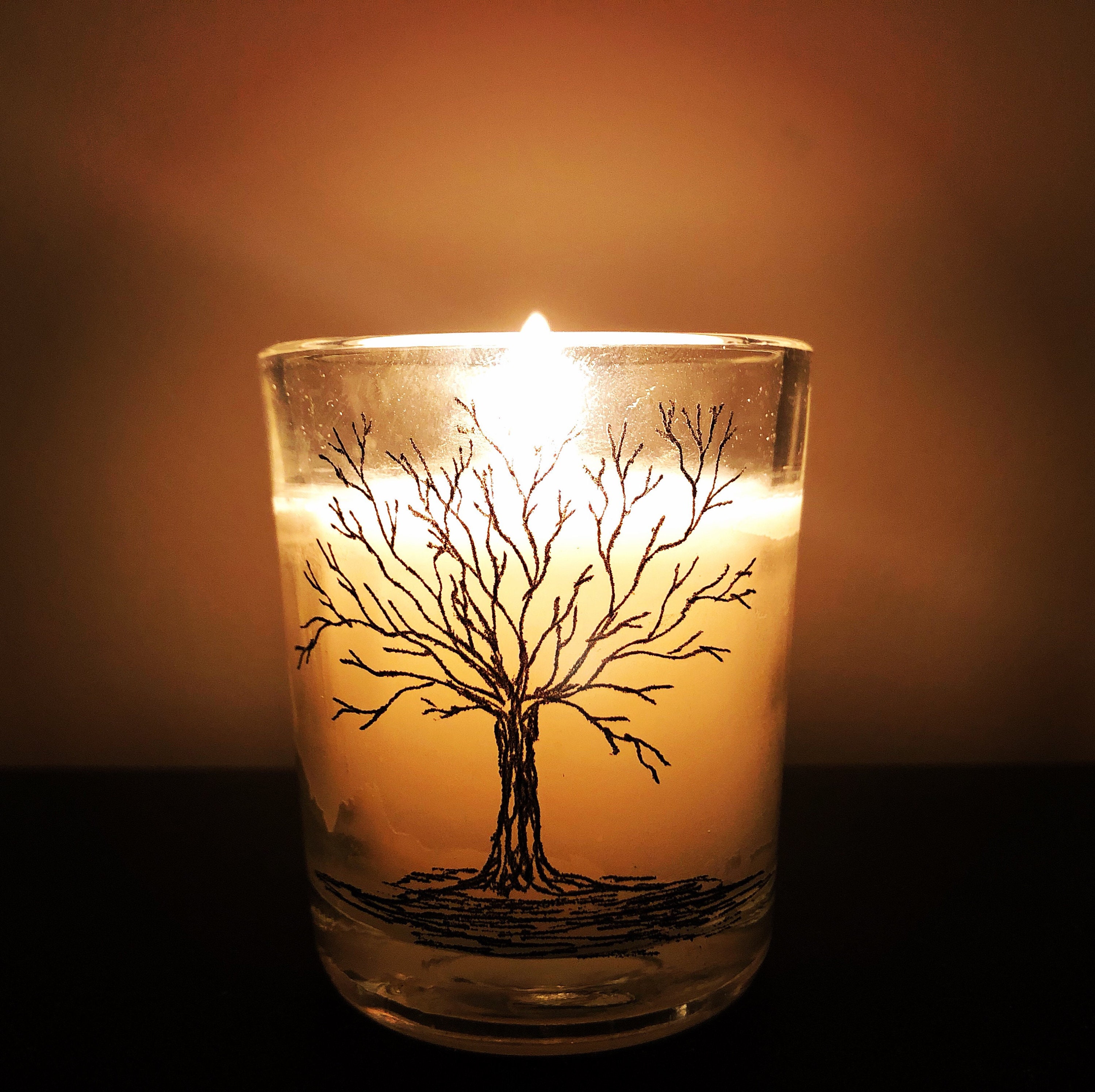 Freehand Engraved and Painted Candle Votive With Optional Etsy