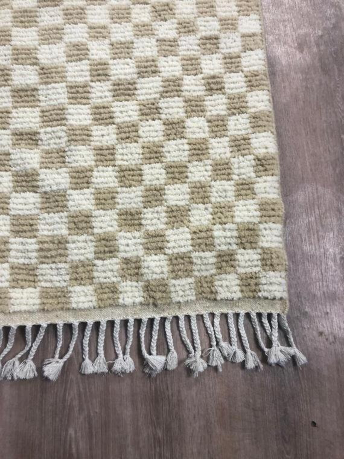 Green checkered rugcheckerboard ruggreen checker Etsy