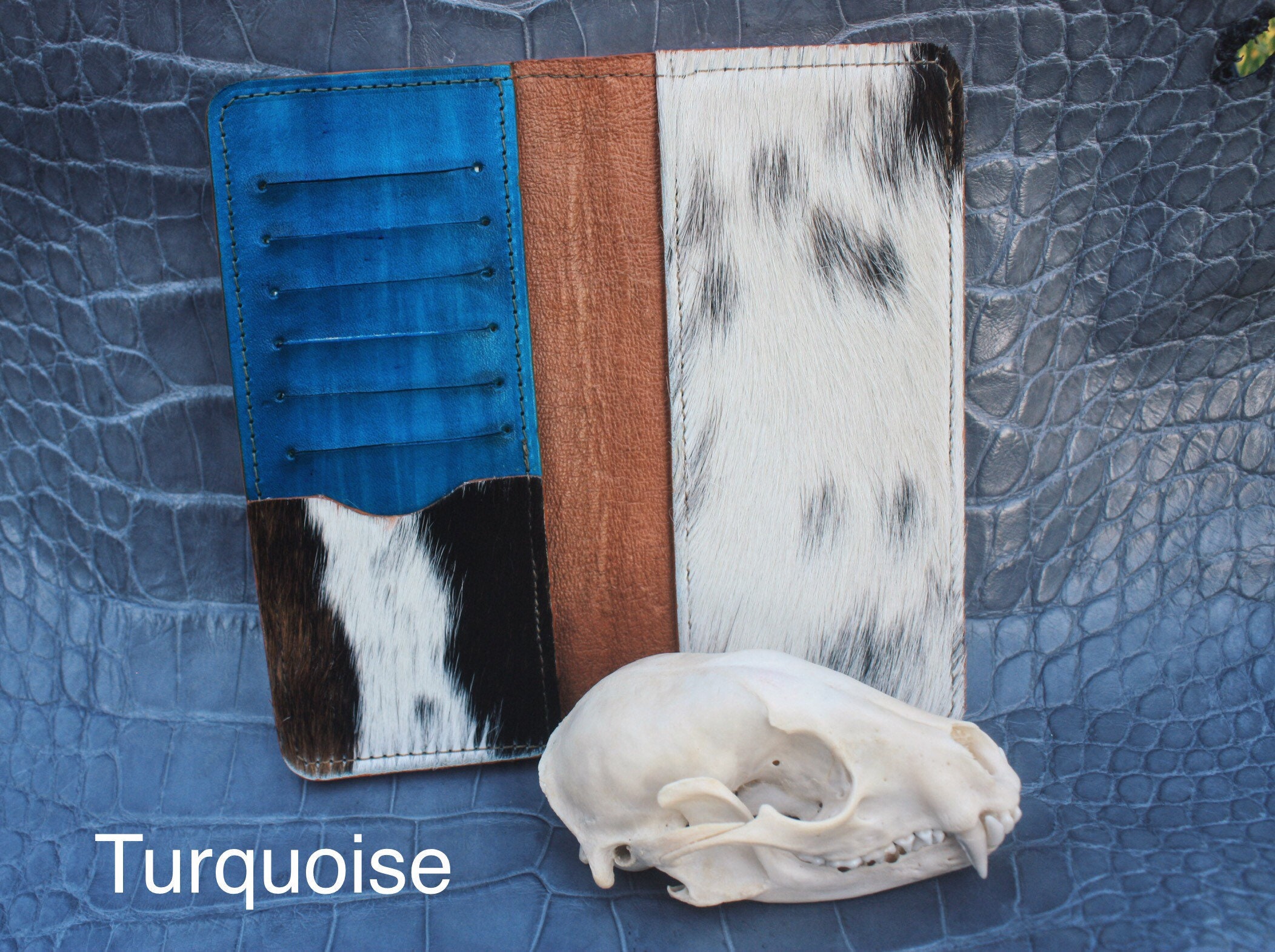 Genuine Cowhide Long Wallet Etsy UK