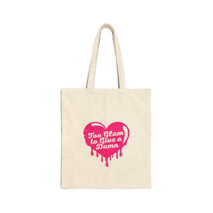 Schicke Baumwoll-Einkaufstasche - &#39;Too Clean to Give a Damn&#39;, umweltfreundliche, stilvolle Einkaufstasche, Geschenk für sie, jeden Tag, trendiges Accessoire