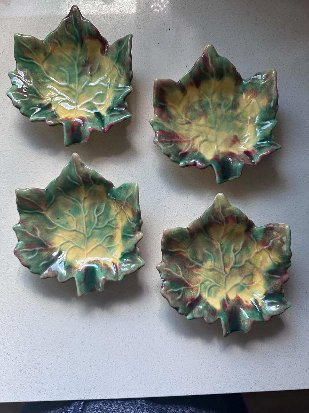 Drip Glazed Maple Leaf Dishes - Etsy