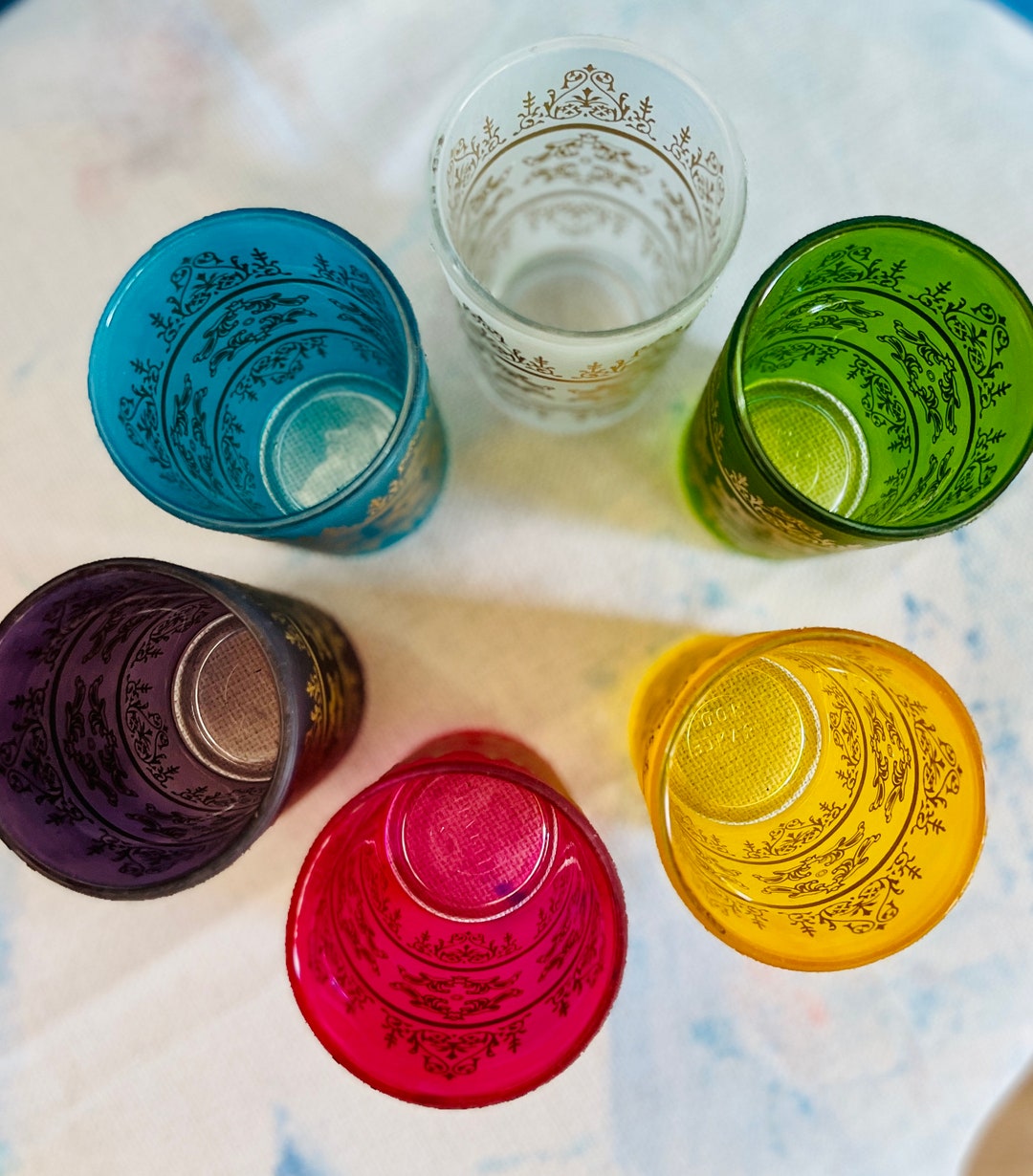 Moroccan Tea Glasses Moroccan Glass Cups Set of 6 - Etsy