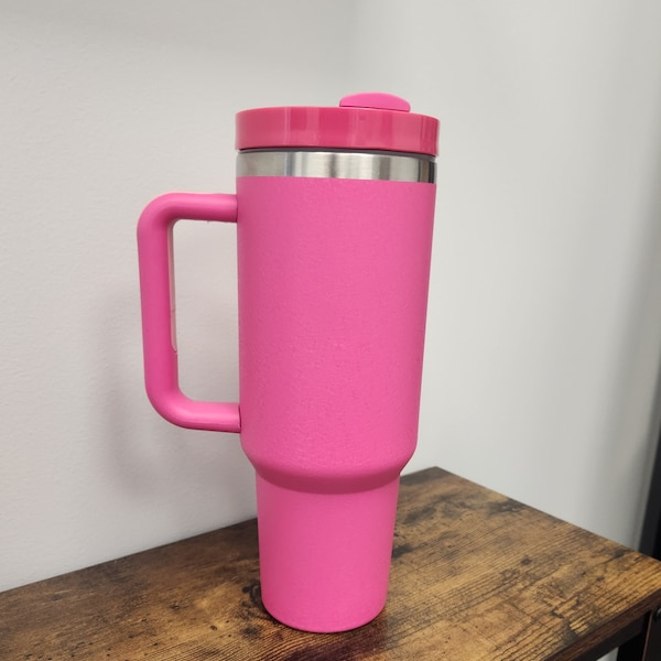 Hot Pink Stanley 30 Oz Tumbler With Handle Etsy