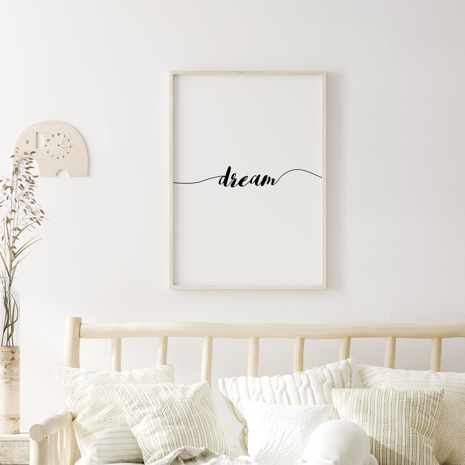 Dream text print Bedroom Print Bedroom Wall Art Bedroom Etsy