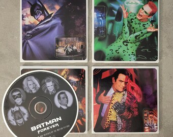 COASTERS - Bat Man Forever Soundtrack - 90s Decorations- Repurposed CD Covers and Inserts! 90s Party Decorations