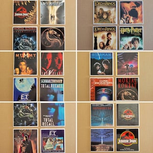 VHS Coasters Made From VHS Boxes, Coated in Resin, Backed with Cork! Sustainable Gifting - Theater  Room, 80&#39;s Movies! Action-SciFi Editions