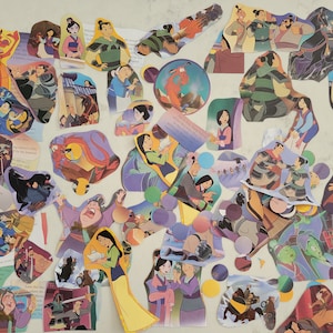 SCATTER - MULAN 70+ Pcs. Book Scatter/Scrapbook/Confetti! Birthday Party/Goodie Bag/Table Decor! LOTS of pieces, Big/Small!