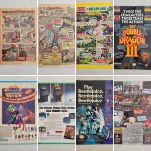 Vintage Ads- Games, Toys, Candy, etc. - Theater/Game Room Decor! Perfect for 80&#39;s/90&#39;s Party - Ready to be 8x10 Framed!