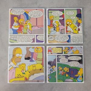 COASTERS - SIMPSONS Upcycled Comic Book Pages! Never Downloaded, All Original! #47 2000 Original Issue Used!