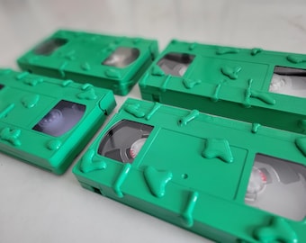 90&#39;s VHS Nickelodeon Styles- 90&#39;s Party Table Decor - Theater/Game Room/Man Cave- Original VHS cassettes!