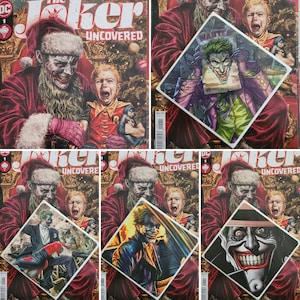 COASTERS - JOKER Comic Book Coasters Set - Repurposed 2023 Comic Book Pages, Upcycled Party Decorations, Joker Coasters