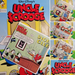 COASTERS - SCROOGE Comic Book Tile Coasters Cut from 90&#39;s comic book pages! Perfect for that Vintage/Throwback theme party!